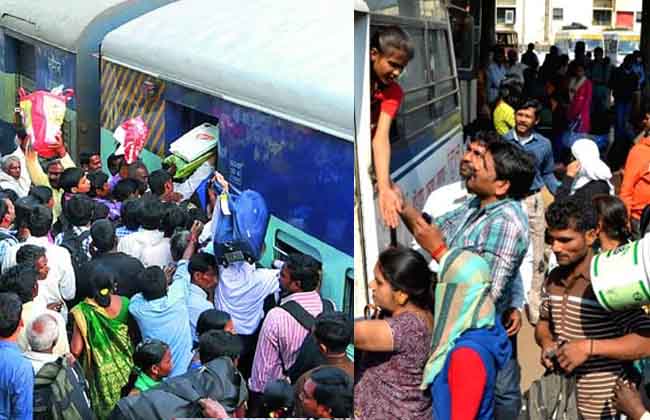 Sankranthi Effect, Bus, Railway Stations Crowded With Passengers