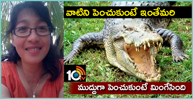 Woman Scientist Mould Dead is a pet crocodile