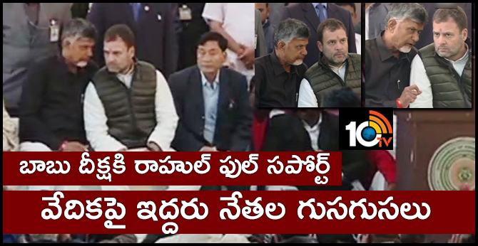 Rahul Gandhi at the CM Chandrababu Naidu's day-long hunger strike