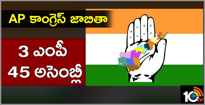 3 ఎంపీ, 45 అసెంబ్లీ : ఏపీ కాంగ్రెస్ జాబితా 3 ఎంపీ, 45 అసెంబ్లీ : ఏపీ కాంగ్రెస్ జాబితా