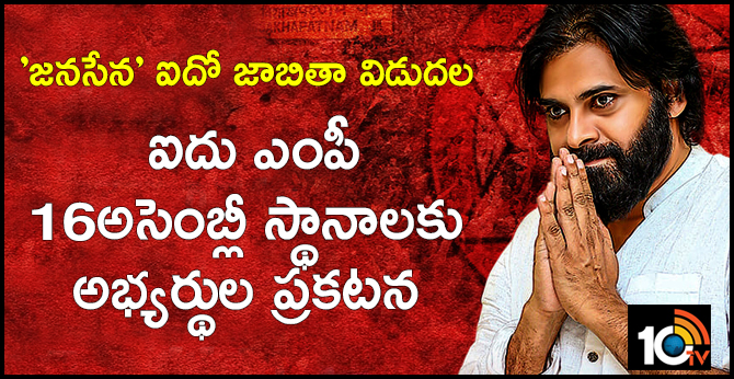 Janasena party released the fifth list by pawan kalyan