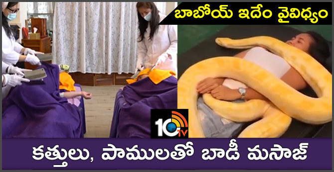 Shocking Video: Two Knives to 50kgs snakes Therapy massages go viral online