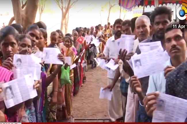 voters rush polling booths in andhra pradesh