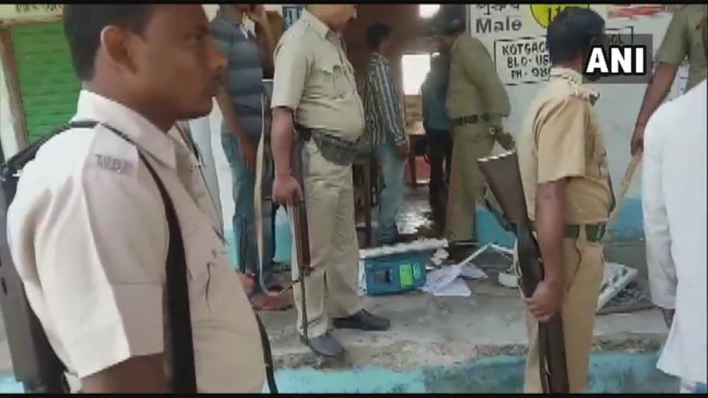 An EVM was vandalized during a clash between TMC and BJP workers in Chopra
