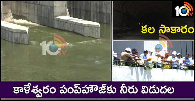 Release of water to Kaleshwaram project Pumphaus