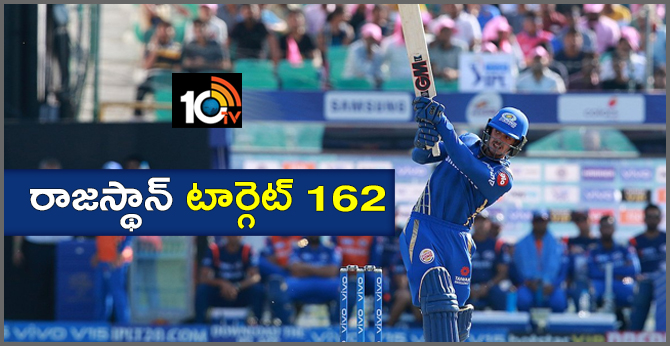 RRvsMI: రాజస్థాన్ టార్గెట్ 162 RRvsMI: రాజస్థాన్ టార్గెట్ 162