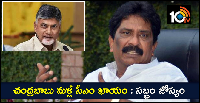 చంద్రబాబు మళ్లీ సీఎం ఖాయం : సబ్బం జోస్యం చంద్రబాబు మళ్లీ సీఎం ఖాయం : సబ్బం జోస్యం