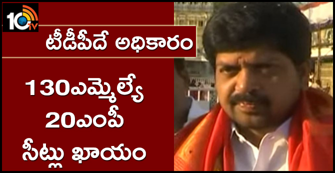 టీడీపీదే అధికారం : 130 ఎమ్మెల్యే, 20 ఎంపీ సీట్లు ఖాయం టీడీపీదే అధికారం : 130 ఎమ్మెల్యే, 20 ఎంపీ సీట్లు ఖాయం