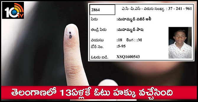 తెలంగాణలో 13ఏళ్లకే ఓటు హక్కు వచ్చేసింది తెలంగాణలో 13ఏళ్లకే ఓటు హక్కు వచ్చేసింది