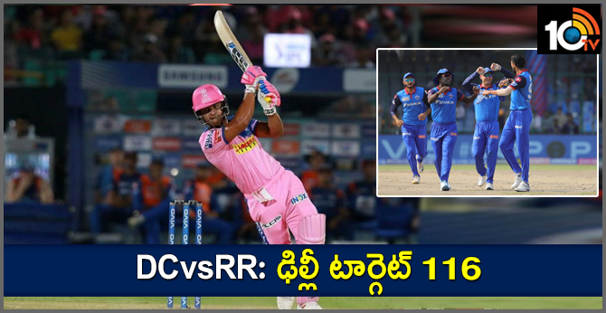 DCvsRR: delhi target 116