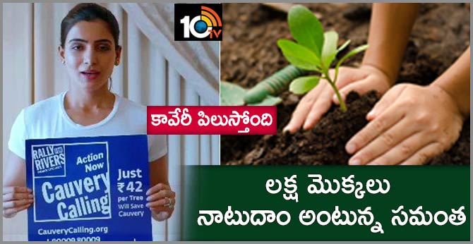 కావేరీ పిలుస్తోంది : లక్ష మొక్కలు నాటుదాం అంటున్న సమంత కావేరీ పిలుస్తోంది : లక్ష మొక్కలు నాటుదాం అంటున్న సమంత