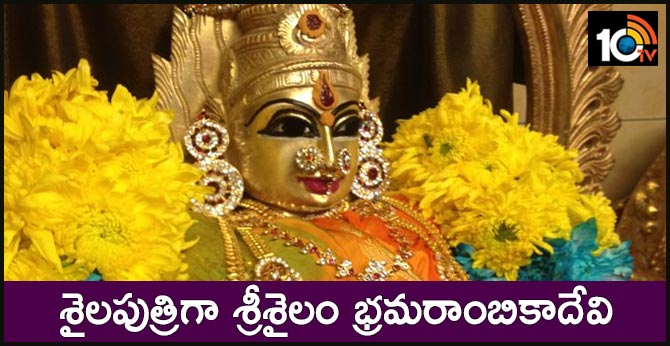 Sisailam Bhramarambikadevi as Shailaputri in Dussehra festivals