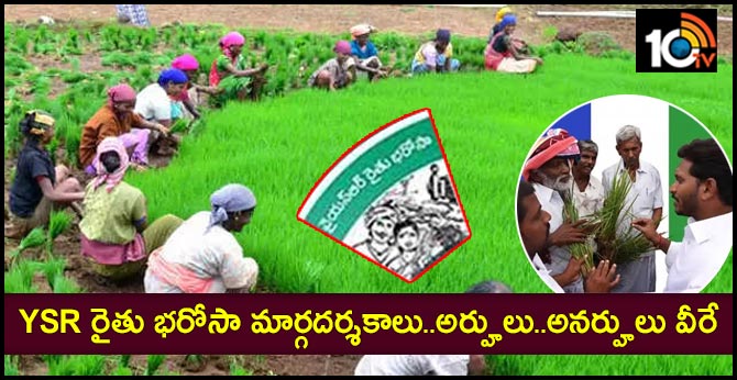 YSR రైతు భరోసా మార్గదర్శకాలు..అర్హులు..అనర్హులు వీరే YSR రైతు భరోసా మార్గదర్శకాలు..అర్హులు..అనర్హులు వీరే