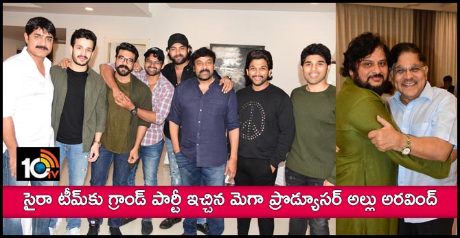 Allu Arjun, Allu Aravind Hosted a Grand Success Party to Sye Raa Team