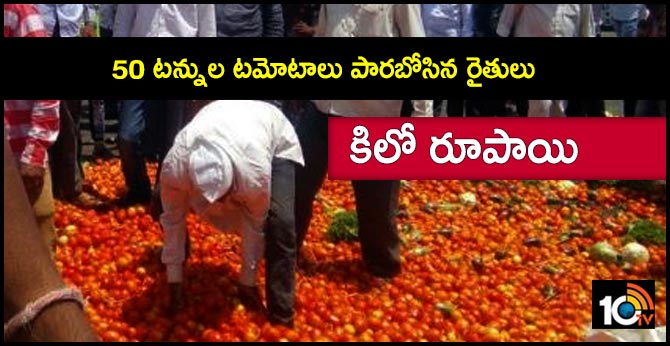 Furious ryots dump tomatoes in Kurnool district due to unbelievably low price