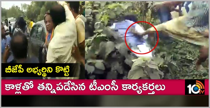 bjp leader jay prakash majumdar kicked by TMc workers