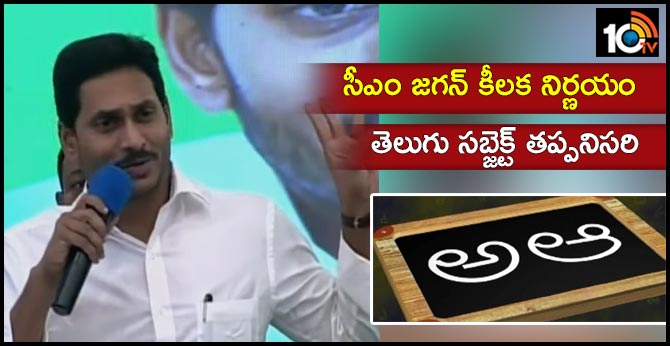 cm jagan on telugu subjet