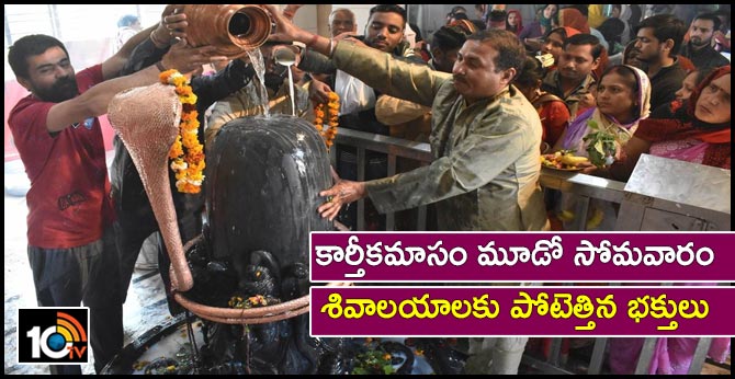 devotees perform special pooja to lord shiva for karthika masam third monday
