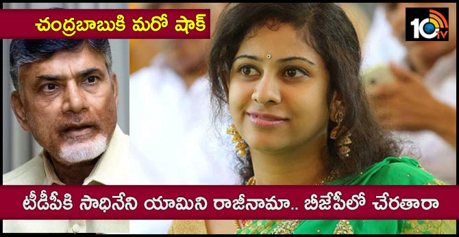 చంద్రబాబుకి మరో షాక్ : టీడీపీకి సాధినేని యామిని రాజీనామా.. బీజేపీలో చేరతారా చంద్రబాబుకి మరో షాక్ : టీడీపీకి సాధినేని యామిని రాజీనామా.. బీజేపీలో చేరతారా