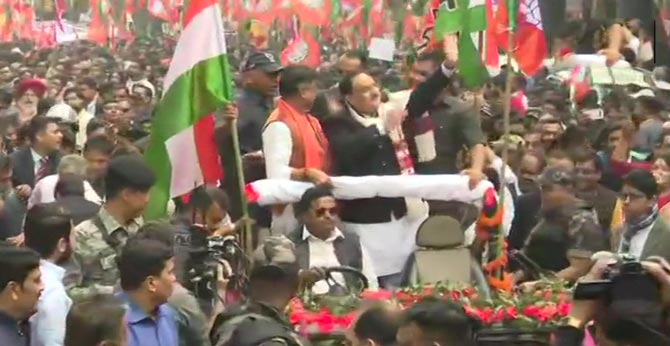 BJP Working President JP Nadda and Kailash Vijayvargiya hold rally in Kolkata in support of Citizenship Ammendment Act
