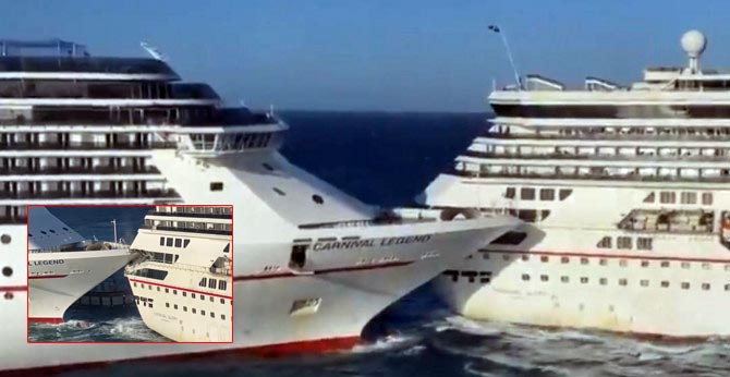 Two Carnival Cruise Ships Crash Into Each Other in Mexico