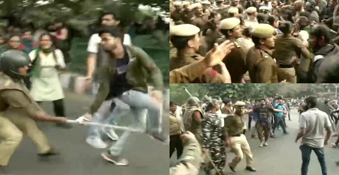 delhi police resorted lathicharge after clash protesting jnu students over fees hike