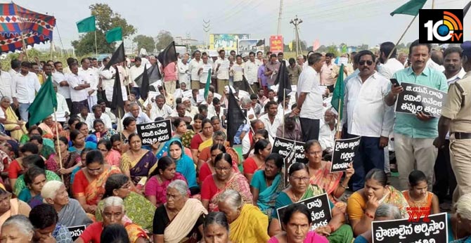 farmers protests ina amaravathi, fire on gn rao committee