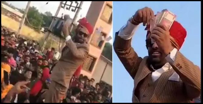  tiktok craze..rs.2 thousand Currency notes showers on villagers in big fat jamnagar jadeja wedding