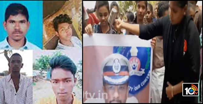 దిశ నిందితుల ఎన్కౌంటర్పై హర్షం : సీపీ సజ్జనార్ ఫోటోకు పాలాభిషేకం దిశ నిందితుల ఎన్కౌంటర్పై హర్షం : సీపీ సజ్జనార్ ఫోటోకు పాలాభిషేకం