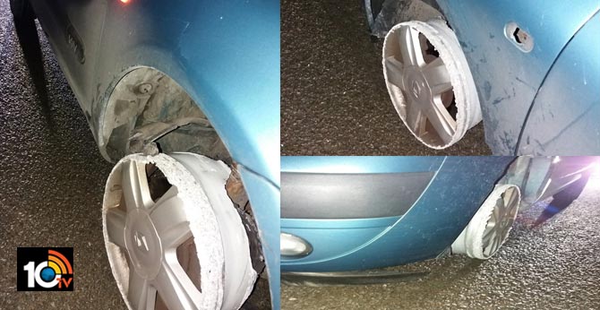 Greater Manchester Drunk man drives car with no front tyres on New Year's Day, arrested