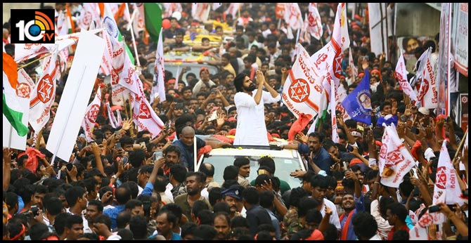 Pawan Kalyan marches with lakhs of people in Vijayawada
