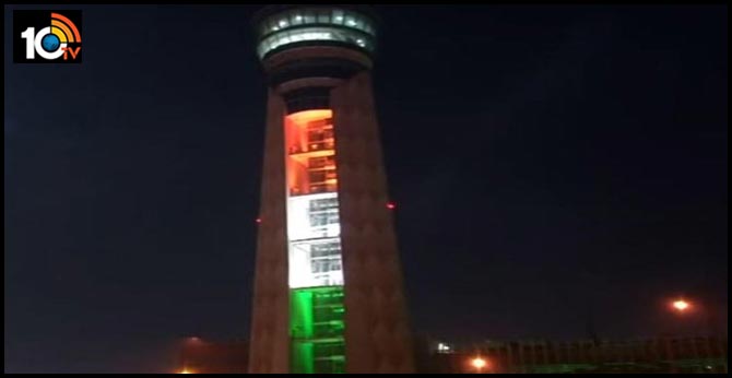 Republic Day 2020: ATC Tower at Delhi's Indira Gandhi International Airport Lit Up in Tri-Colour