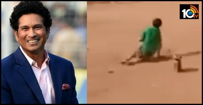 Sachin Tendulkar shares video of disabled boy playing cricket