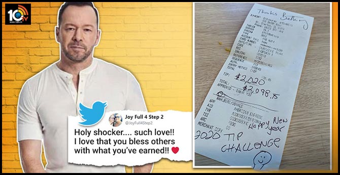 Singer, Actor Donnie Wahlberg Praised After Leaving $2,020 Tip For Server