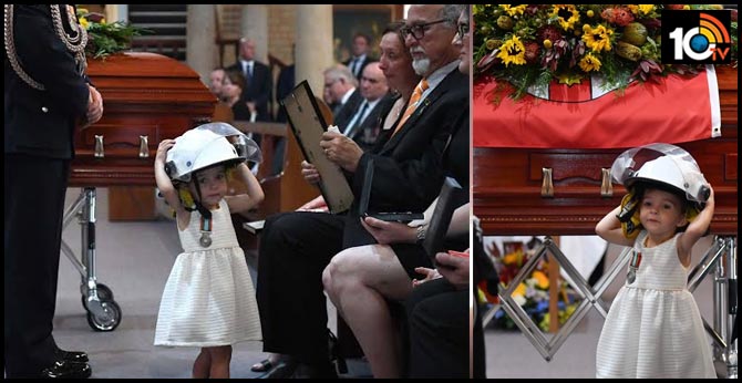 australia Bush Firefighter andrew odwyer funeral daughter Baby Charlotte Father Helmet