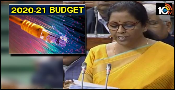 Budget 2020-21: Fiber net connection to each house In the Country: Minister Nirmala Sitharaman