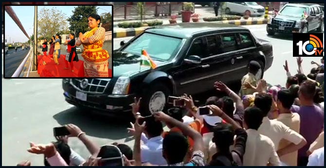 Modi And Trump Road Show In Ahmedabad