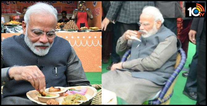 PM Modi savours Litti Chokha with Kulhad chai at Hunar Haat. See photos
