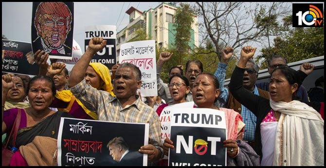 Trump Placard Plays in Amaravati Protest