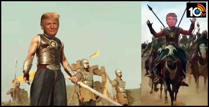 US President  Donald Trump Shares Video Of Himself As "Baahubali"