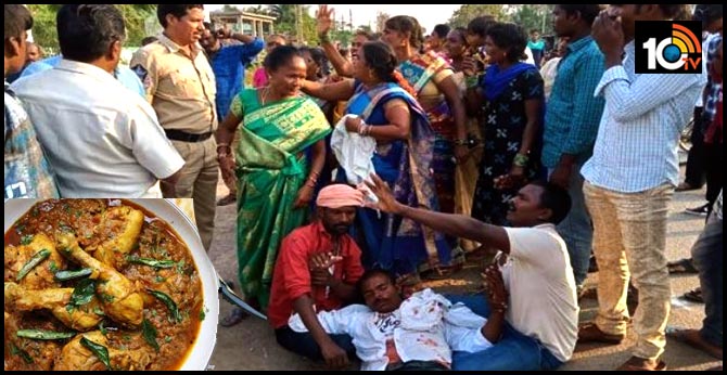 ap Srikakulam people started fighting marraige about chicken curry Issue