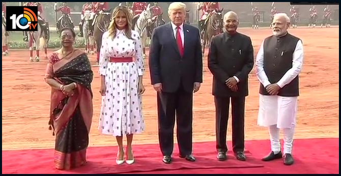 us president donald trump receives ceremonial reception at rashtrapati bhawan