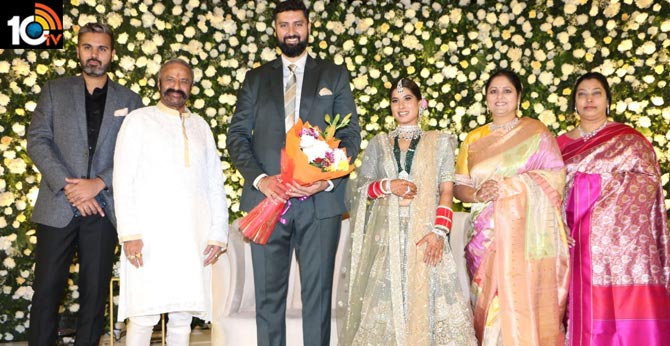 Jayasudha kapoor's elder son Nihar's wedding reception with Amrit