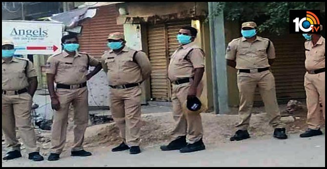 Corona High Alert in Karimnagar Collectorate Road block, Hotels, Shops Close