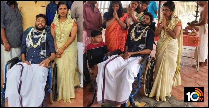 Kerala woman wins hearts by marrying paralysed man
