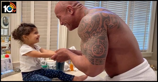 Dwayne ‘The Rock’ Johnson teaches daughter to wash hands while singing ‘Moana’ song