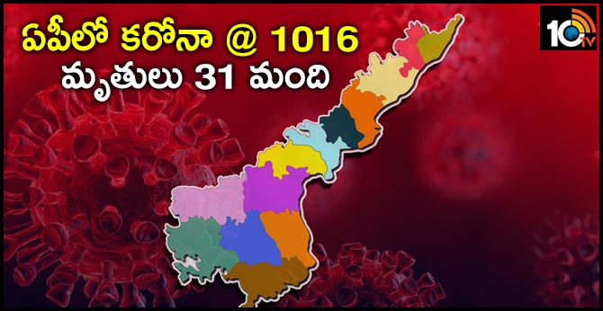 ఏపీలో కరోనా @ 1016 : మృతులు 31 మంది ఏపీలో కరోనా @ 1016 : మృతులు 31 మంది