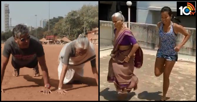 Milind Soman’s 80yr old mom ‘working out’ with Ankita Konwar