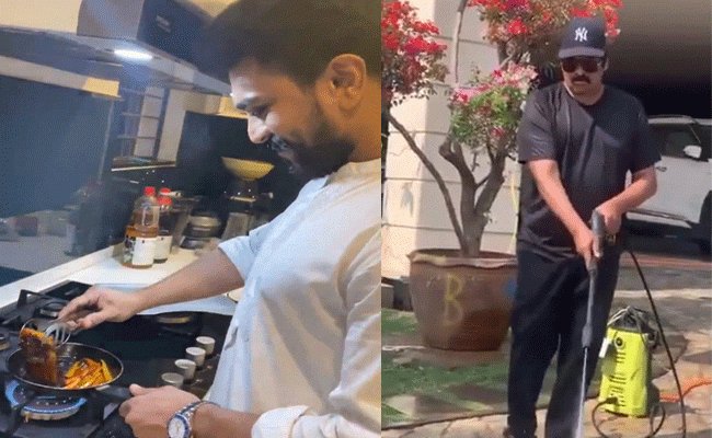 లాక్డౌన్ వేళ మెగా తండ్రీ కొడుకులు ఏం చేస్తున్నారో చూశారా! లాక్డౌన్ వేళ మెగా తండ్రీ కొడుకులు ఏం చేస్తున్నారో చూశారా!