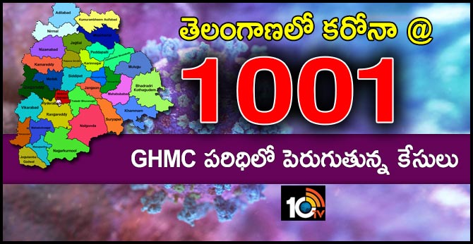 తెలంగాణలో కరోనా @ 1001 : GHMC పరిధిలో పెరుగుతున్న కేసులు తెలంగాణలో కరోనా @ 1001 : GHMC పరిధిలో పెరుగుతున్న కేసులు
